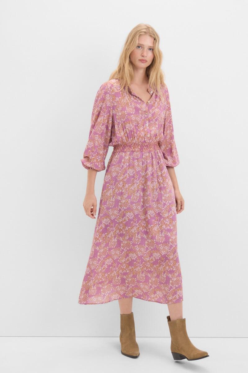 Cortefiel Vestido estampado mancha animal