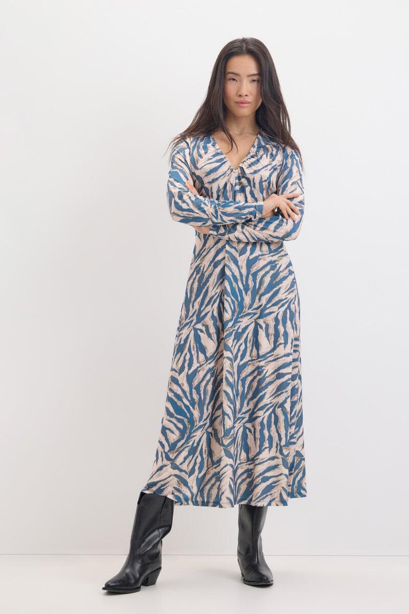 Cortefiel Vestido estampado manga murciélago