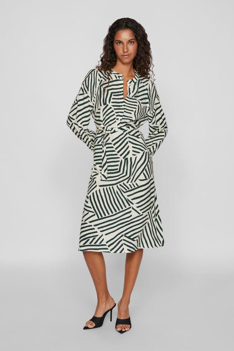Cortefiel Vestido Estampado Midi