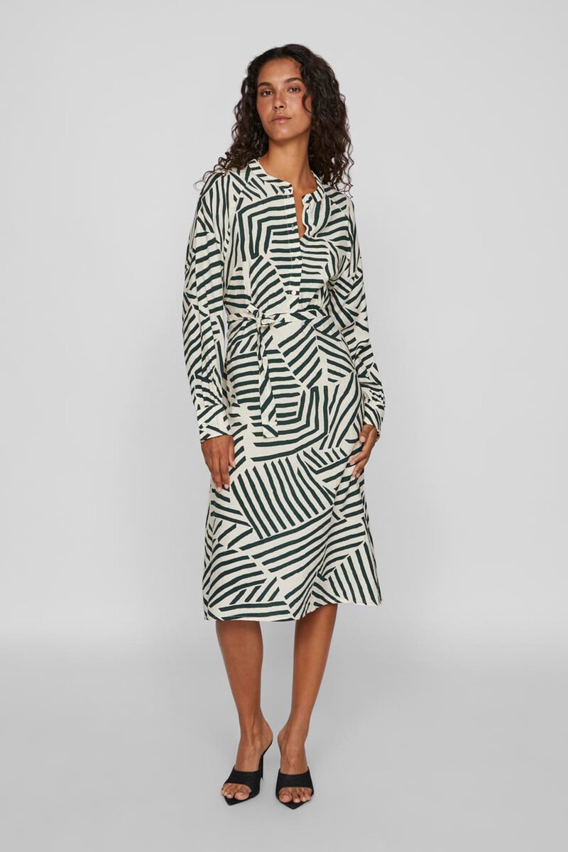Cortefiel Vestido estampado midi