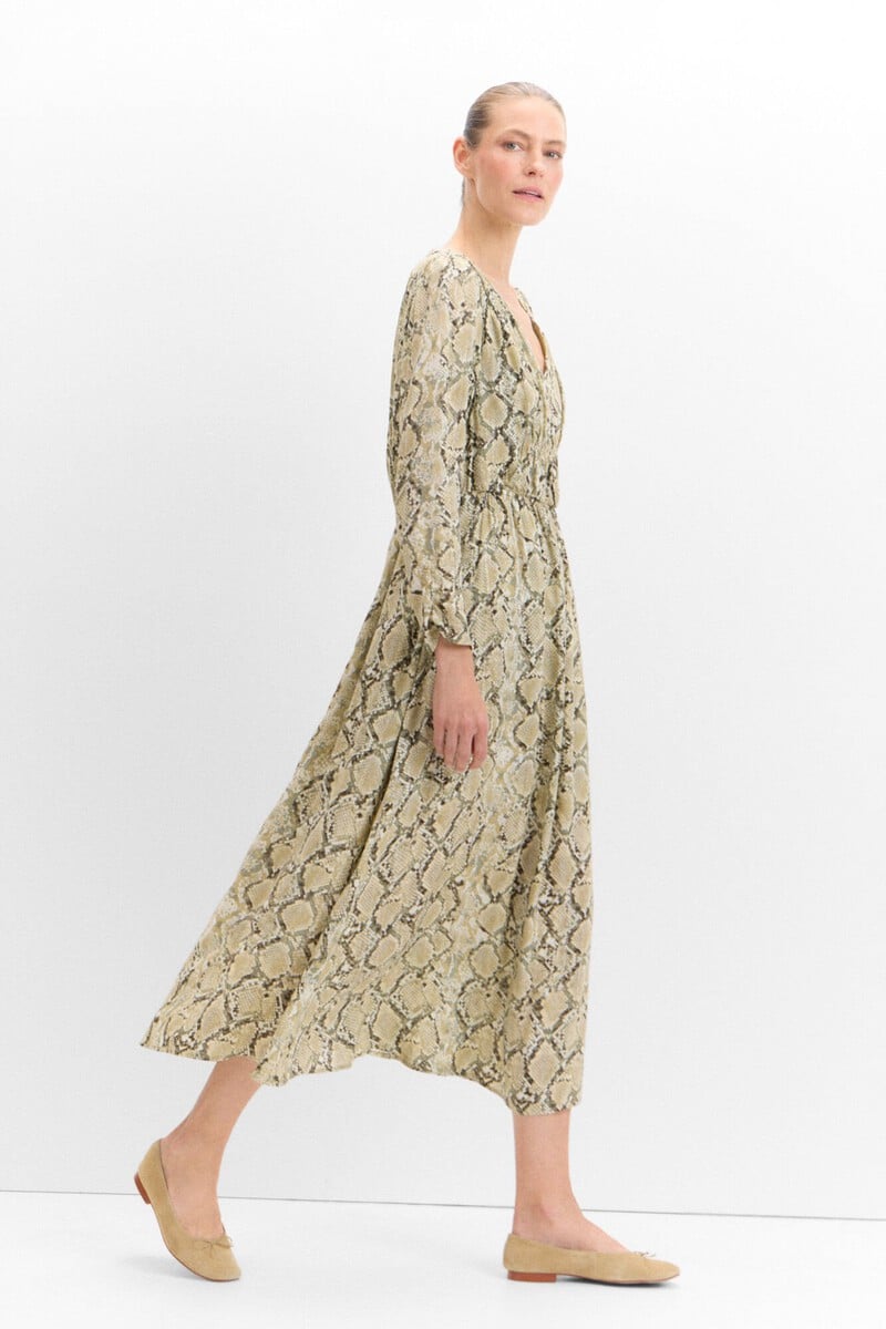 Cortefiel Vestido Estampado Serpiente