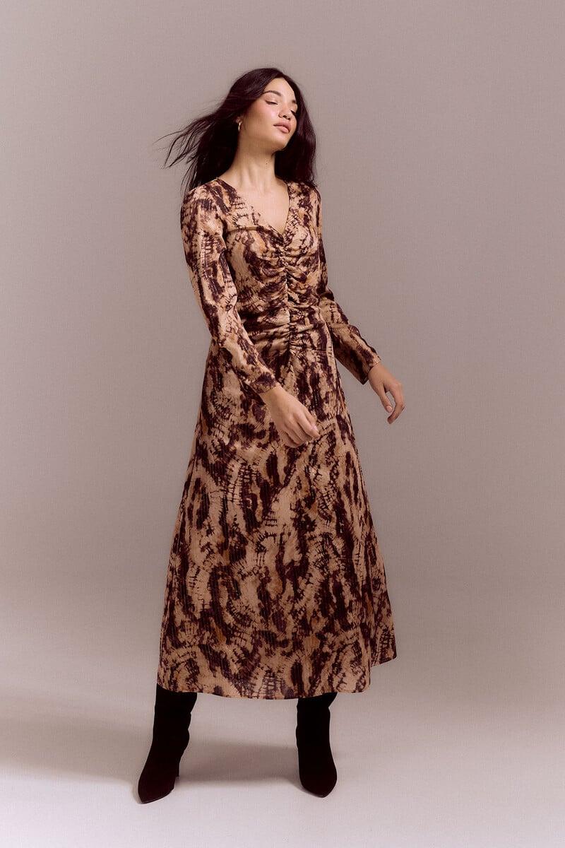 Cortefiel Vestido estampado tie dye