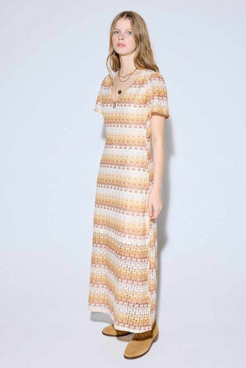 Cortefiel Vestido Estructura Multicolor