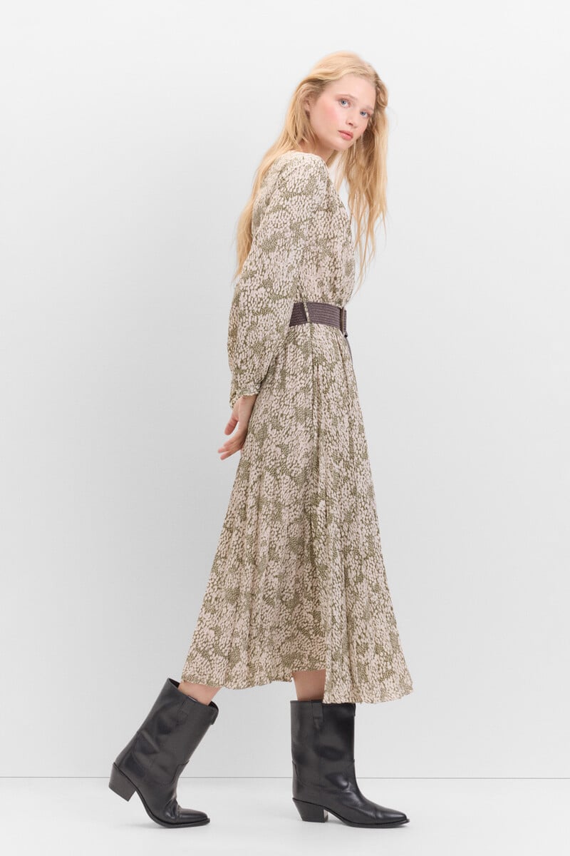 Cortefiel Vestido Falda Plisada