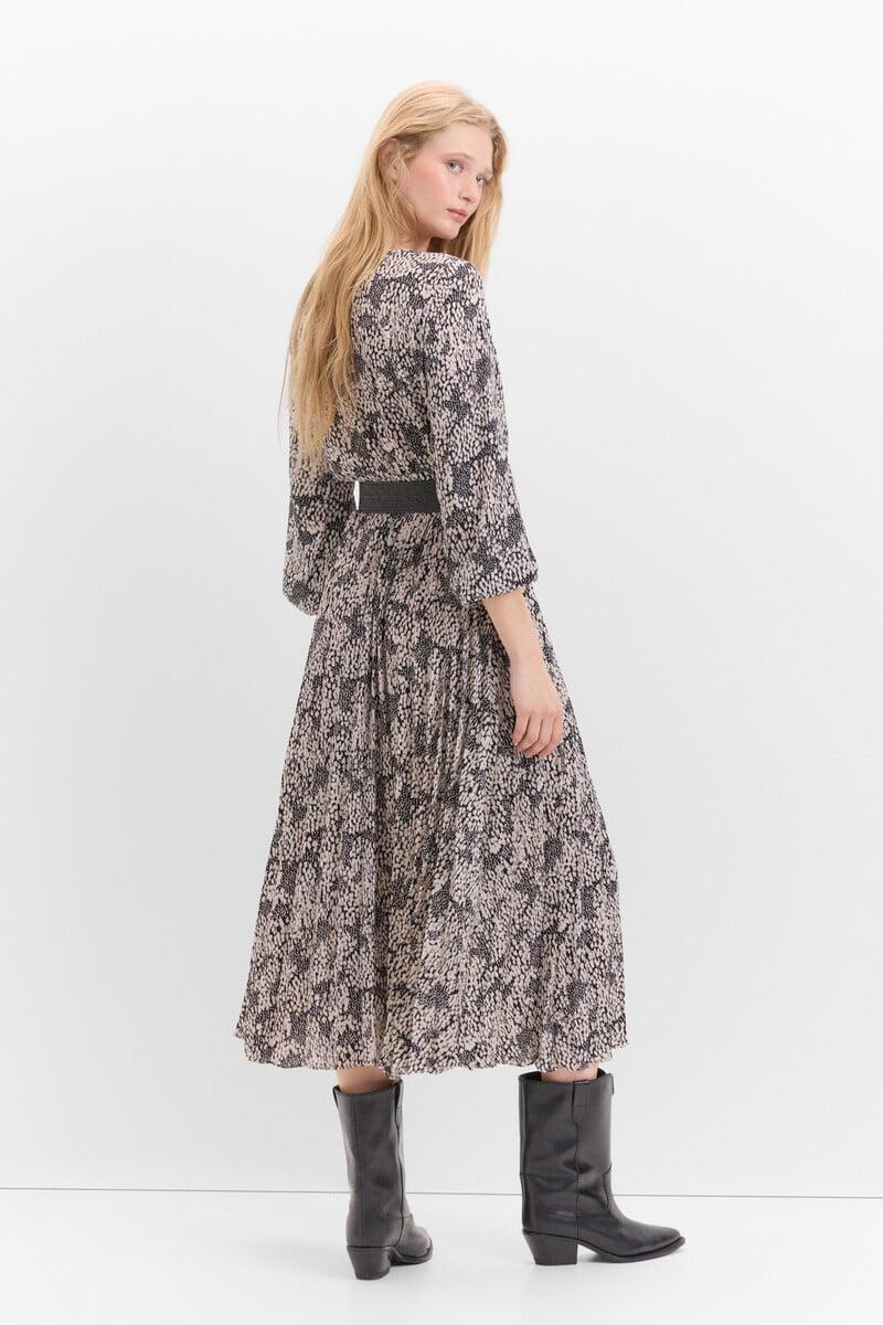Cortefiel Vestido Falda Plisada