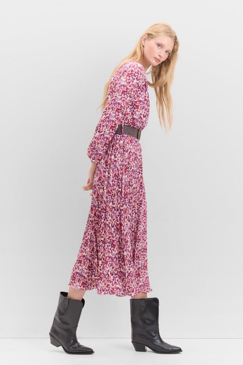 Cortefiel Vestido Falda Plisada