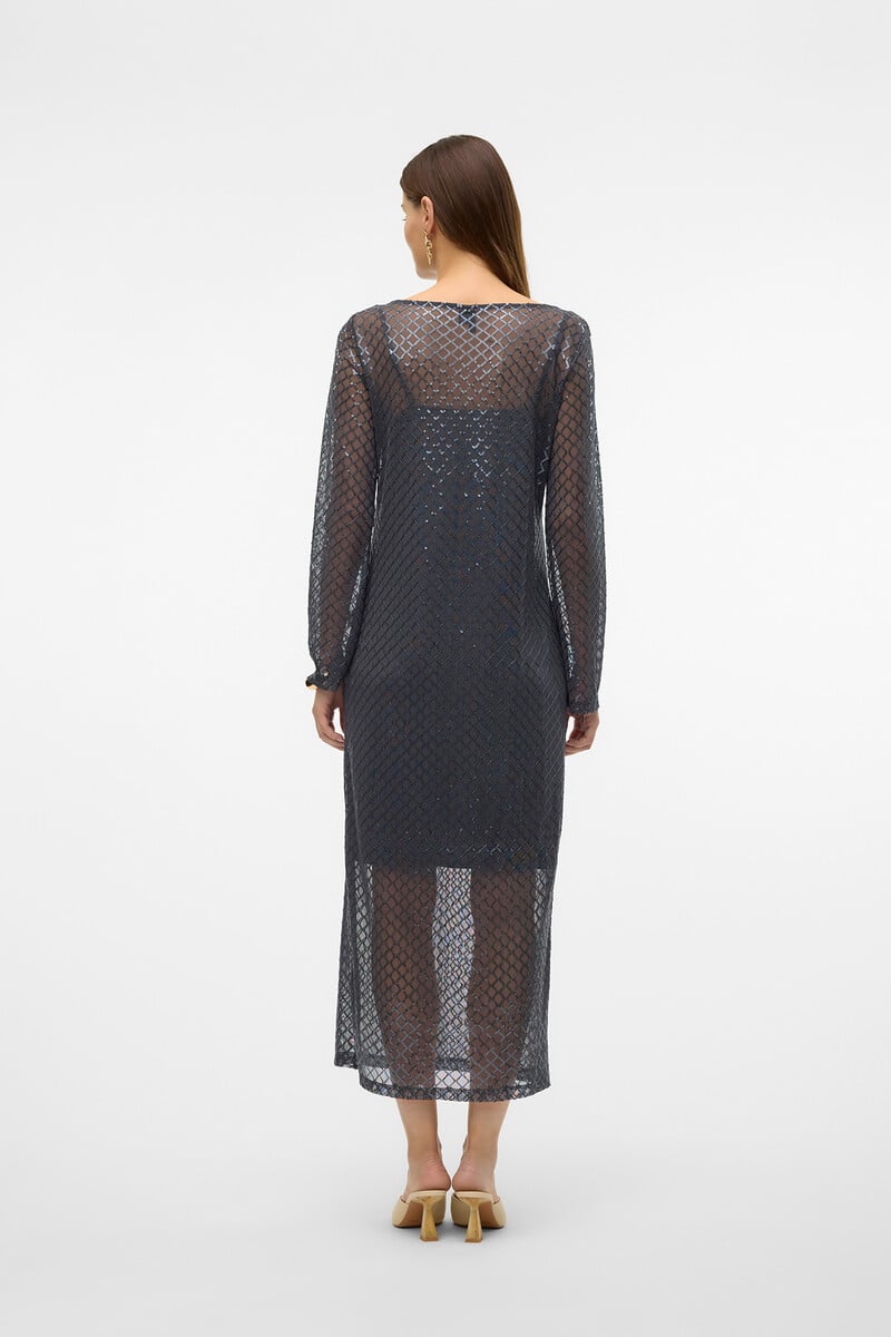 Cortefiel Vestido Largo Con Lentejuelas