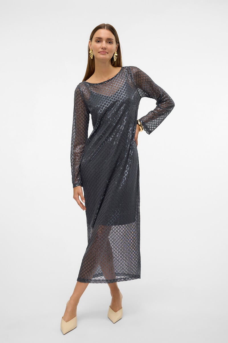 Cortefiel Vestido largo con lentejuelas