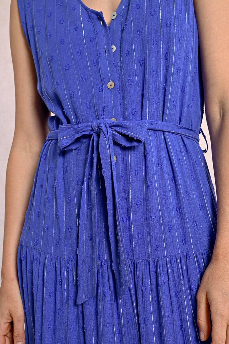 Cortefiel Vestido Largo Con Volantes Y Estampado