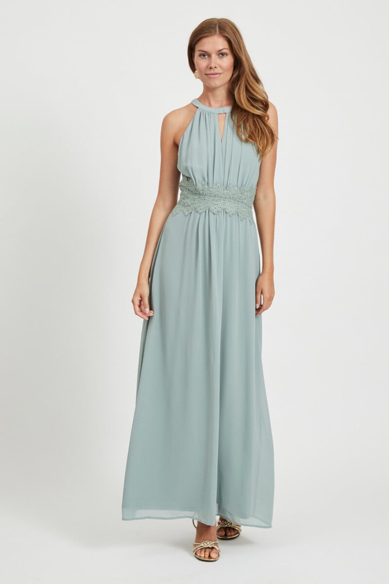 Cortefiel Vestido largo cuello halter