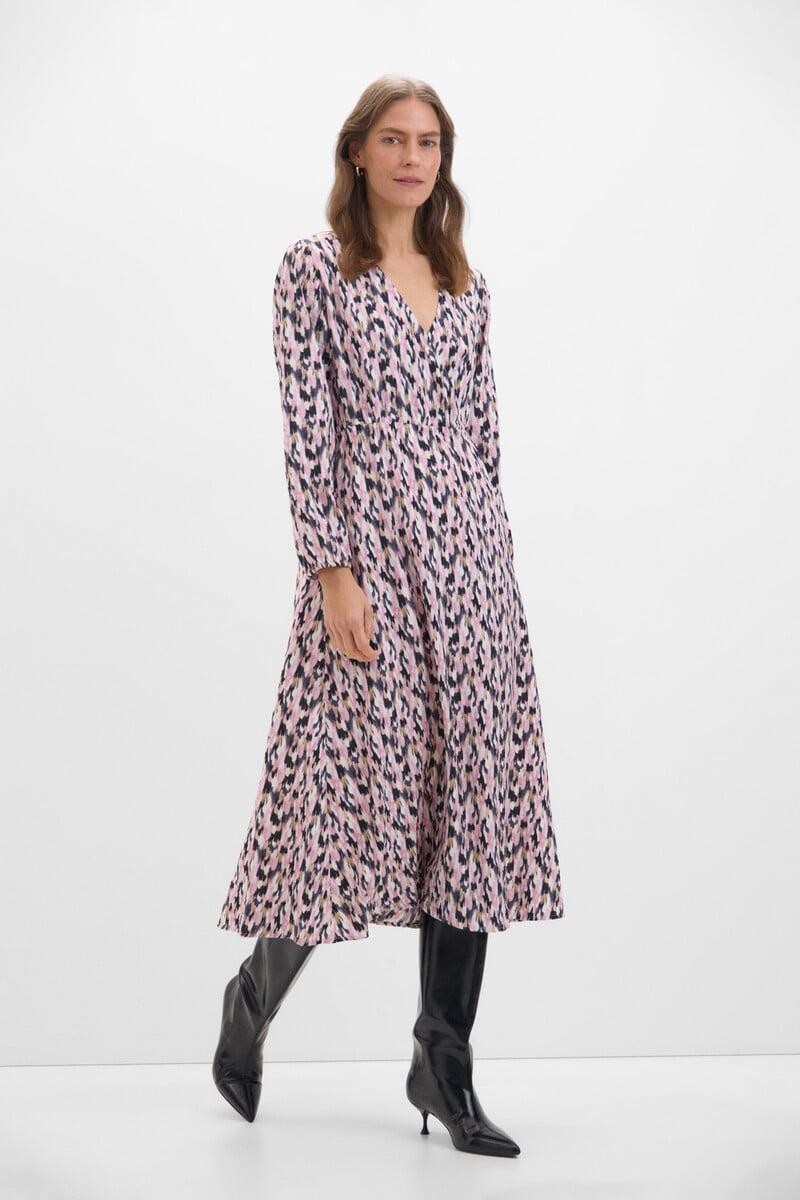 Cortefiel Vestido Largo Estampado Geométrico