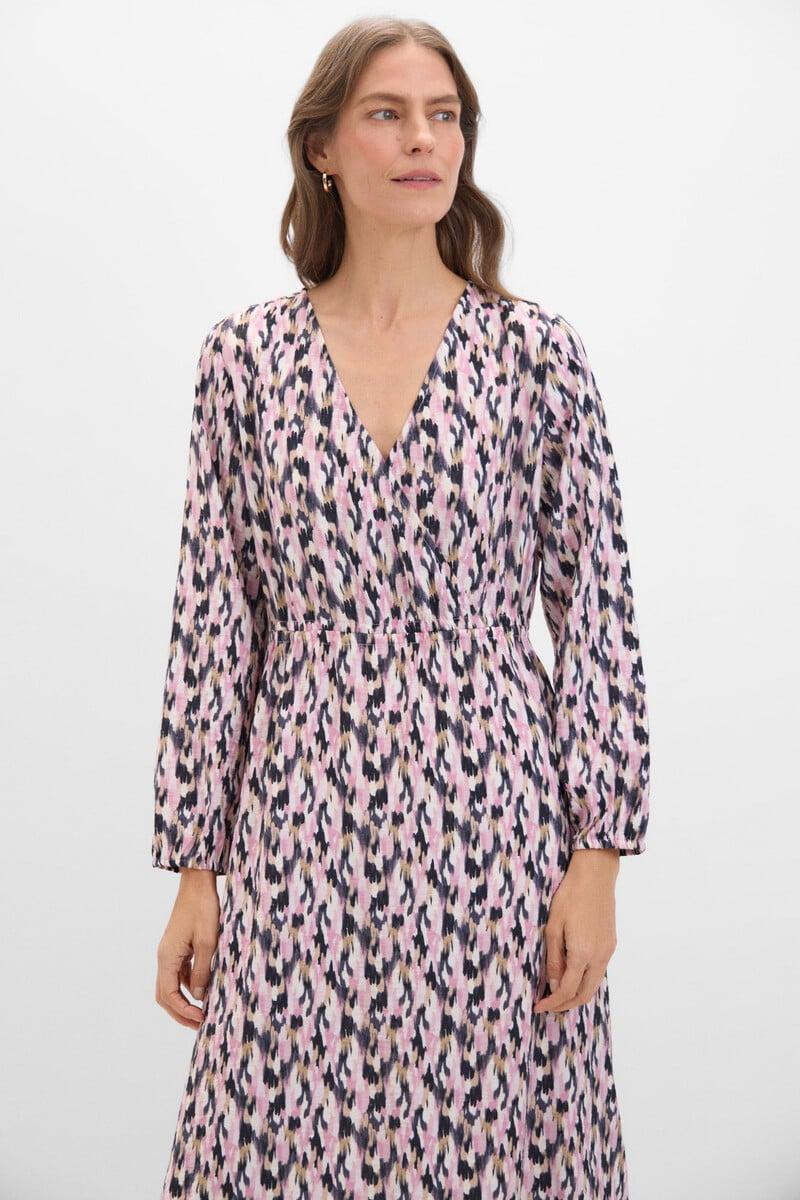 Cortefiel Vestido Largo Estampado Geométrico