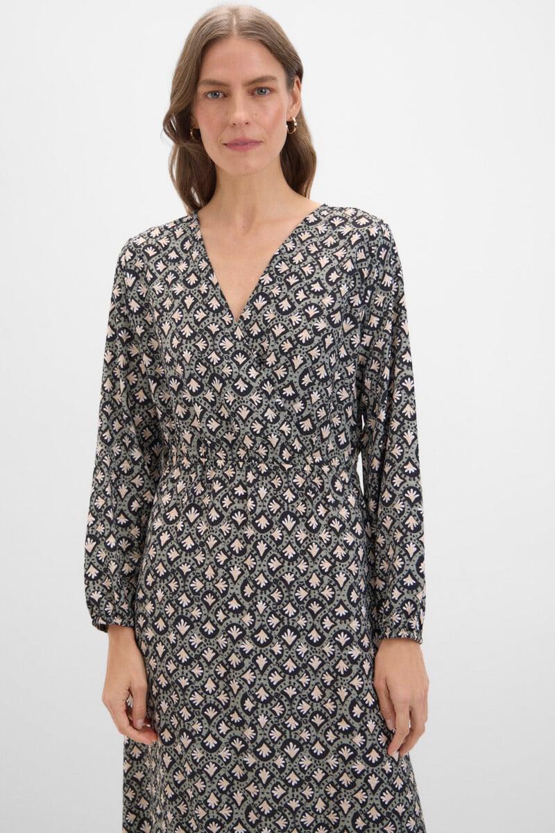 Cortefiel Vestido Largo Estampado Geométrico