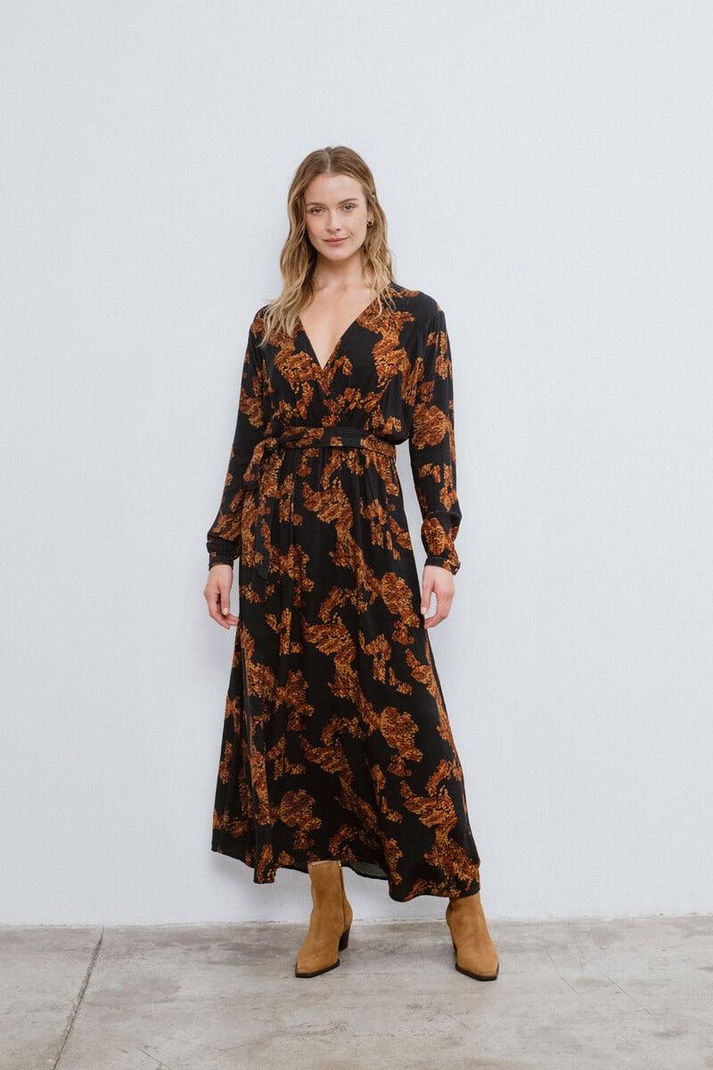 Cortefiel Vestido Largo Estampado