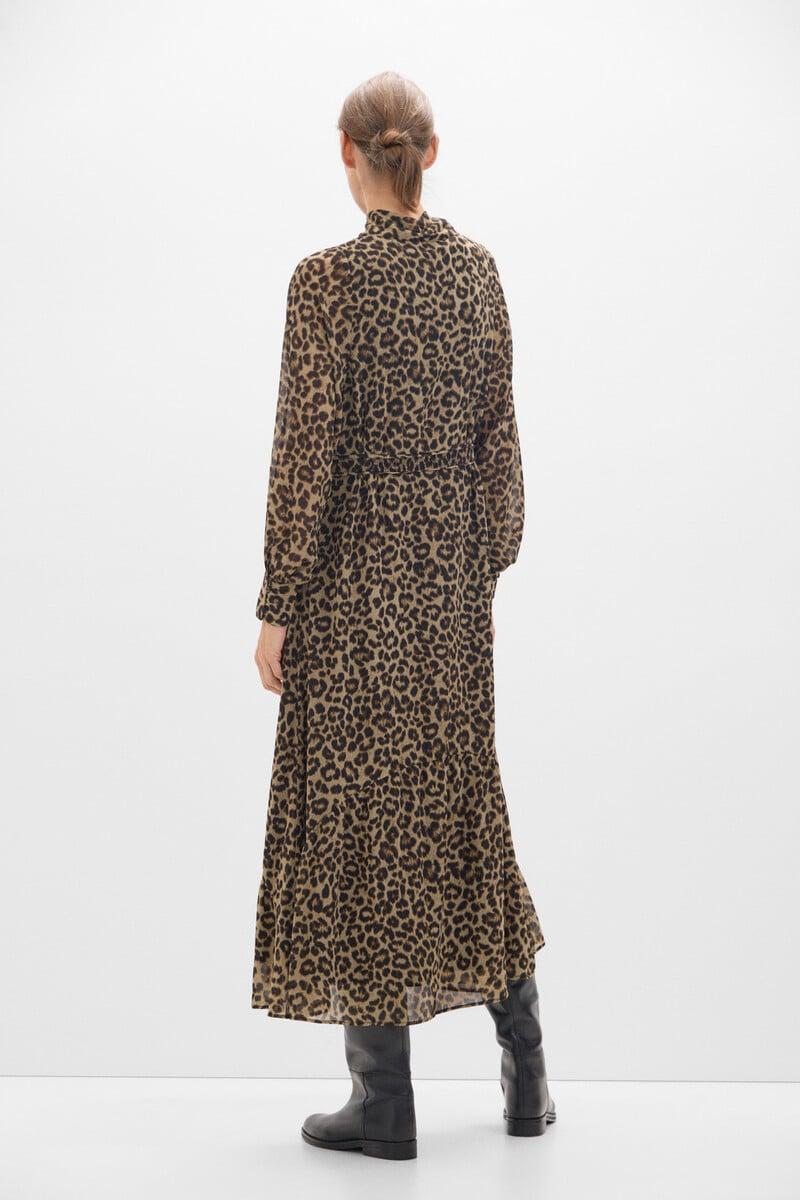 Cortefiel Vestido Largo Estampado Leopardo