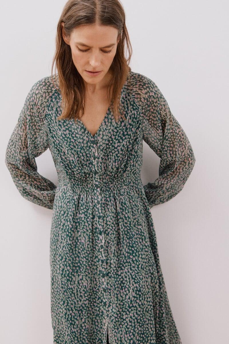Cortefiel Vestido largo estampado