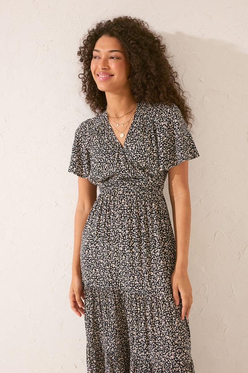 Cortefiel Vestido Largo Lazo Cintura