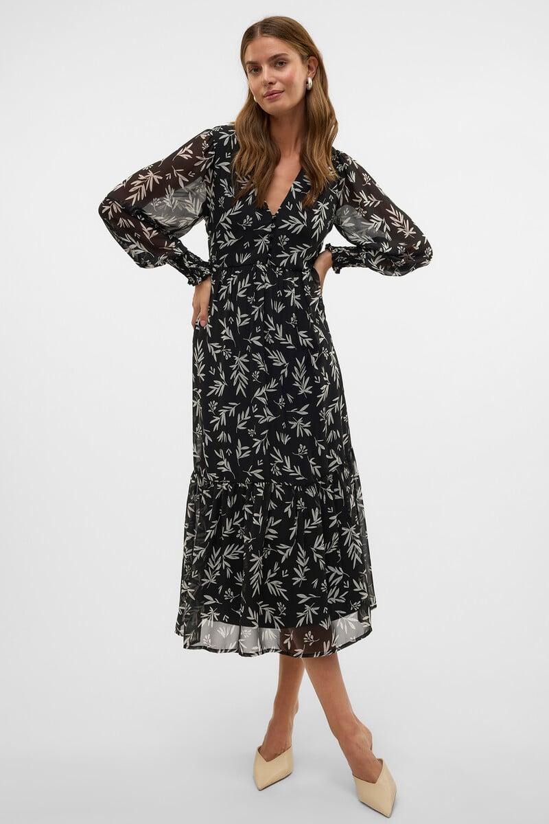 Cortefiel Vestido largo manga larga