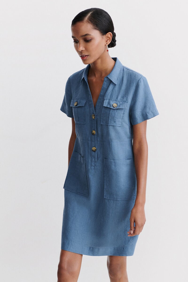 Cortefiel Vestido laure 100 % lino
