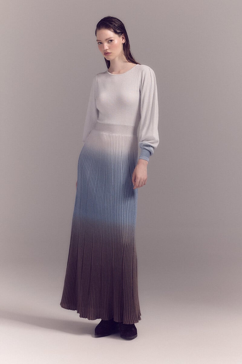 Cortefiel Vestido lurex plisado