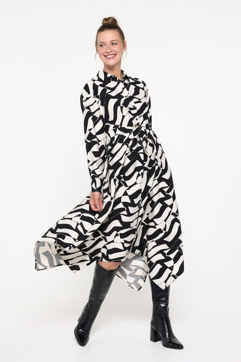 Cortefiel Vestido midi camisero y bajo asimétrico