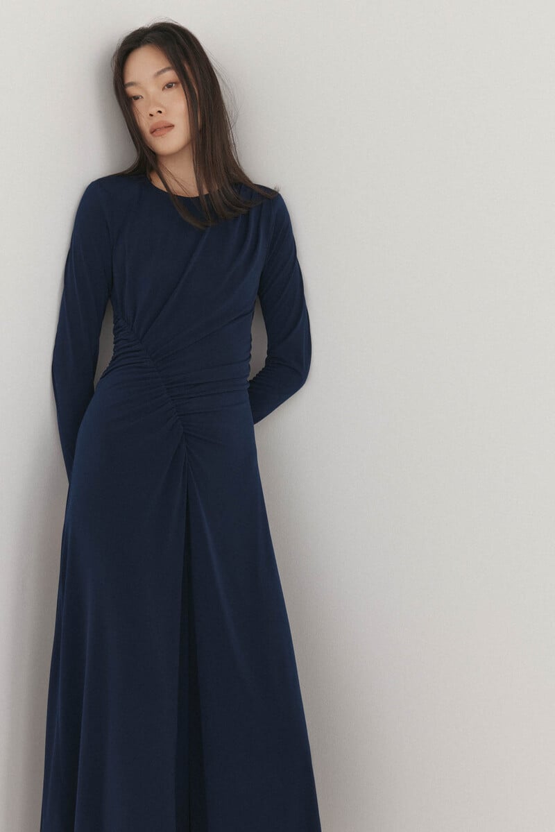 Cortefiel Vestido midi con frunce