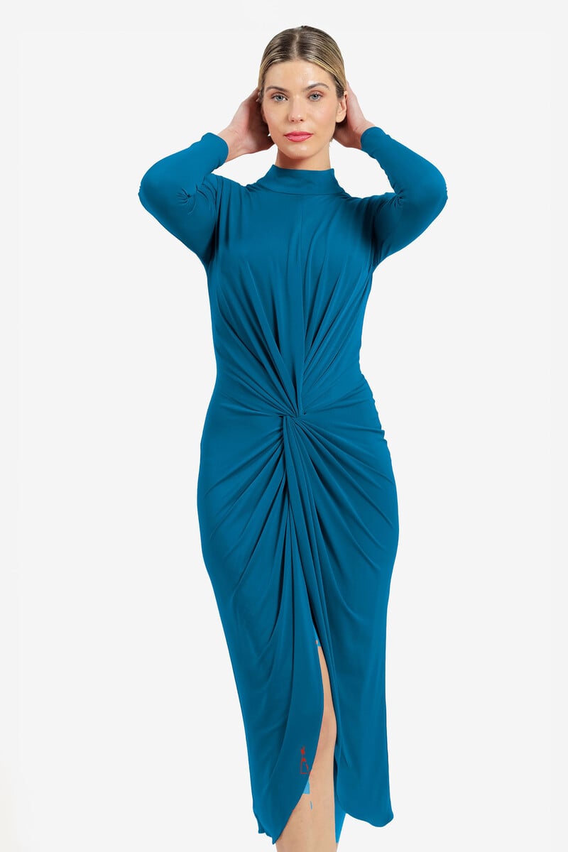 Cortefiel Vestido Midi Con Nudo