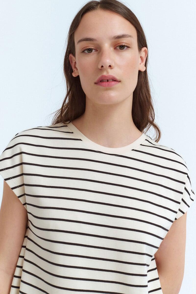 Cortefiel Vestido Midi Con Rayas