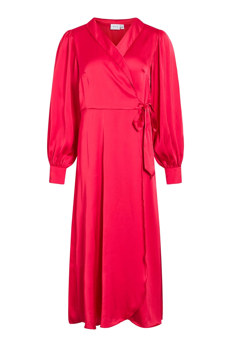 Cortefiel Vestido Midi Cruzado Satinado