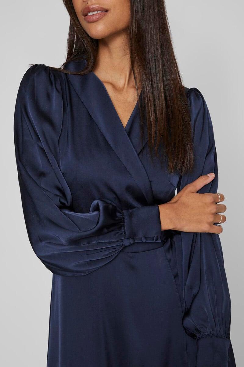 Cortefiel Vestido Midi Cruzado Satinado
