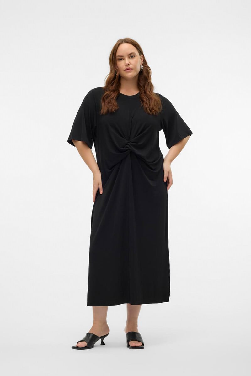 Cortefiel Vestido Midi De Manga Corta Talla Grande
