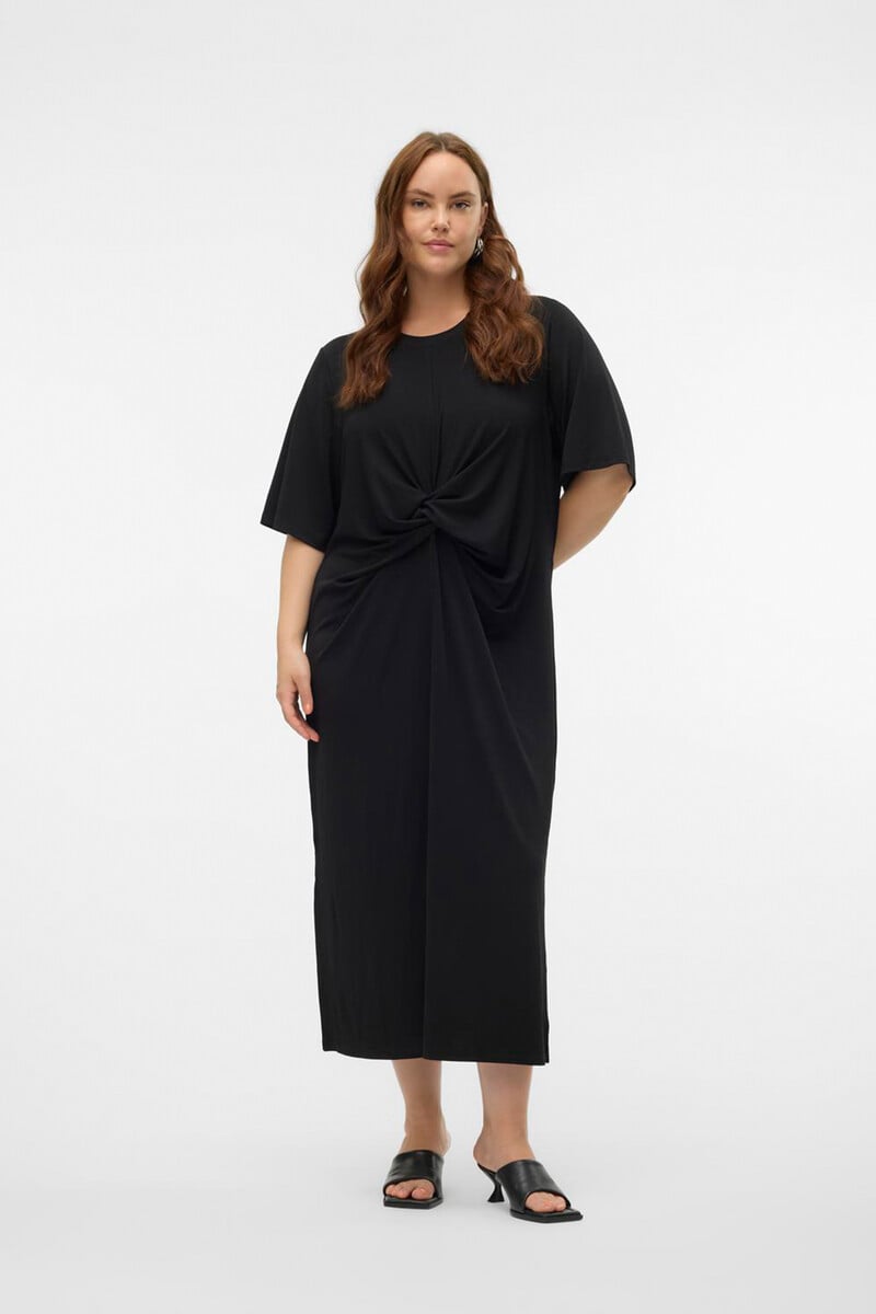 Cortefiel Vestido Midi De Manga Corta Talla Grande