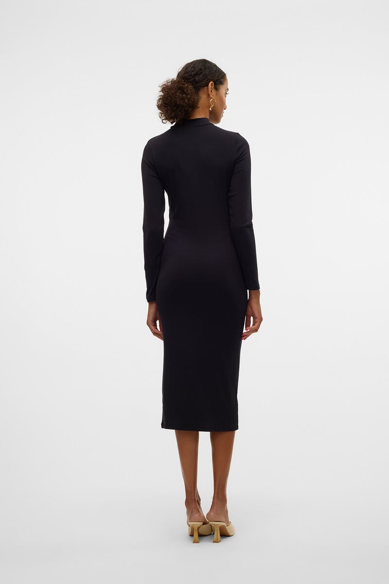 Cortefiel Vestido Midi De Manga Larga