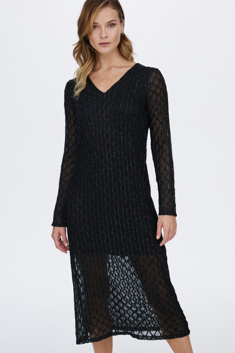 Cortefiel Vestido Midi De Manga Larga