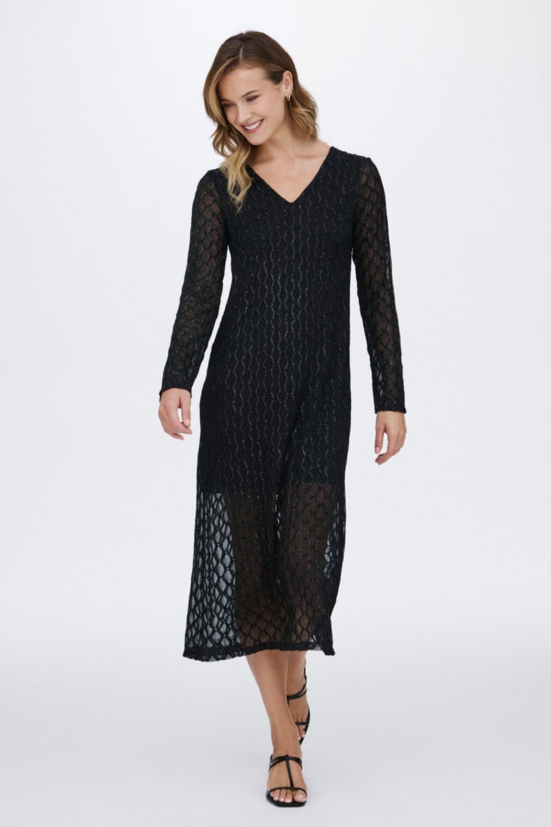 Cortefiel Vestido midi de manga larga