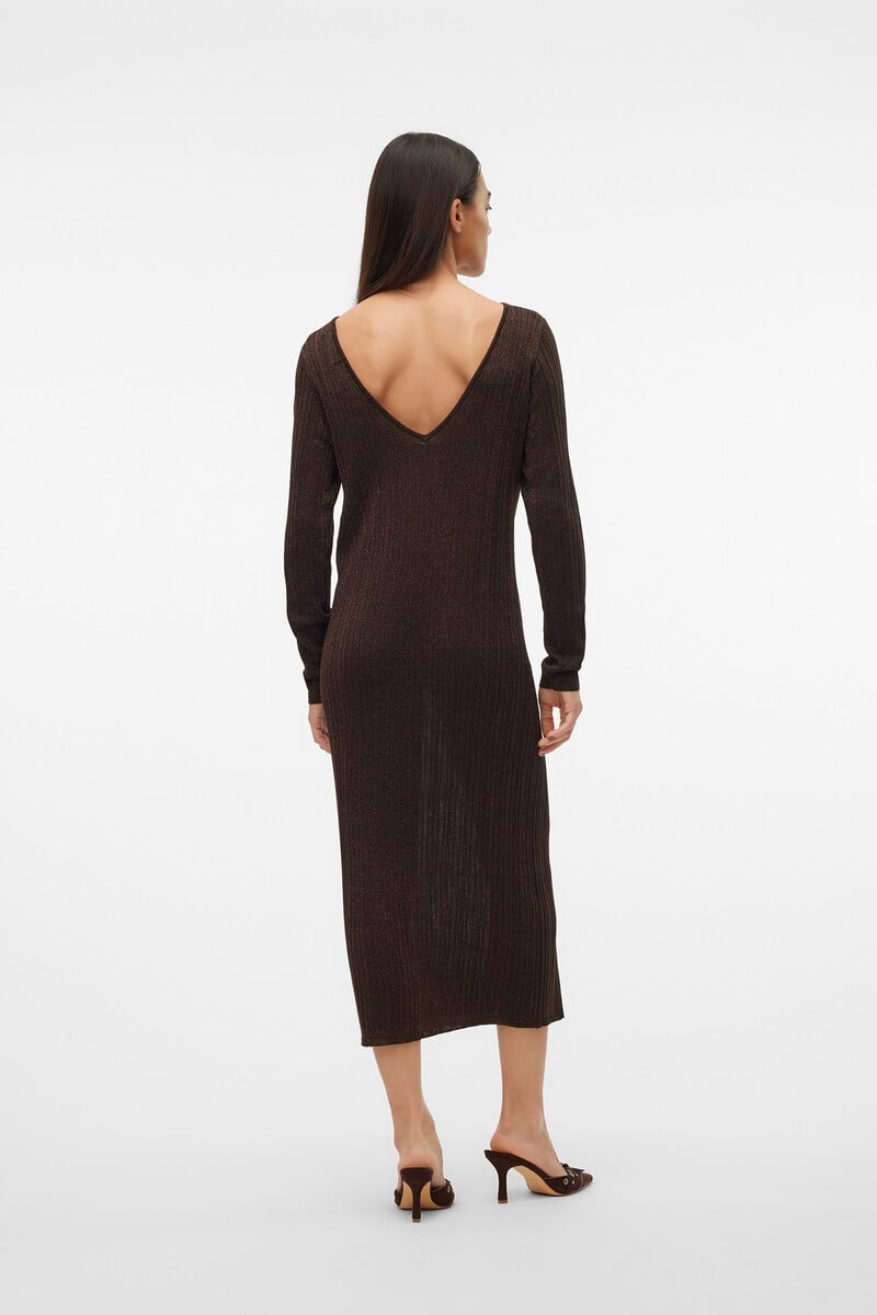 Cortefiel Vestido Midi De Punto Con Lúrex