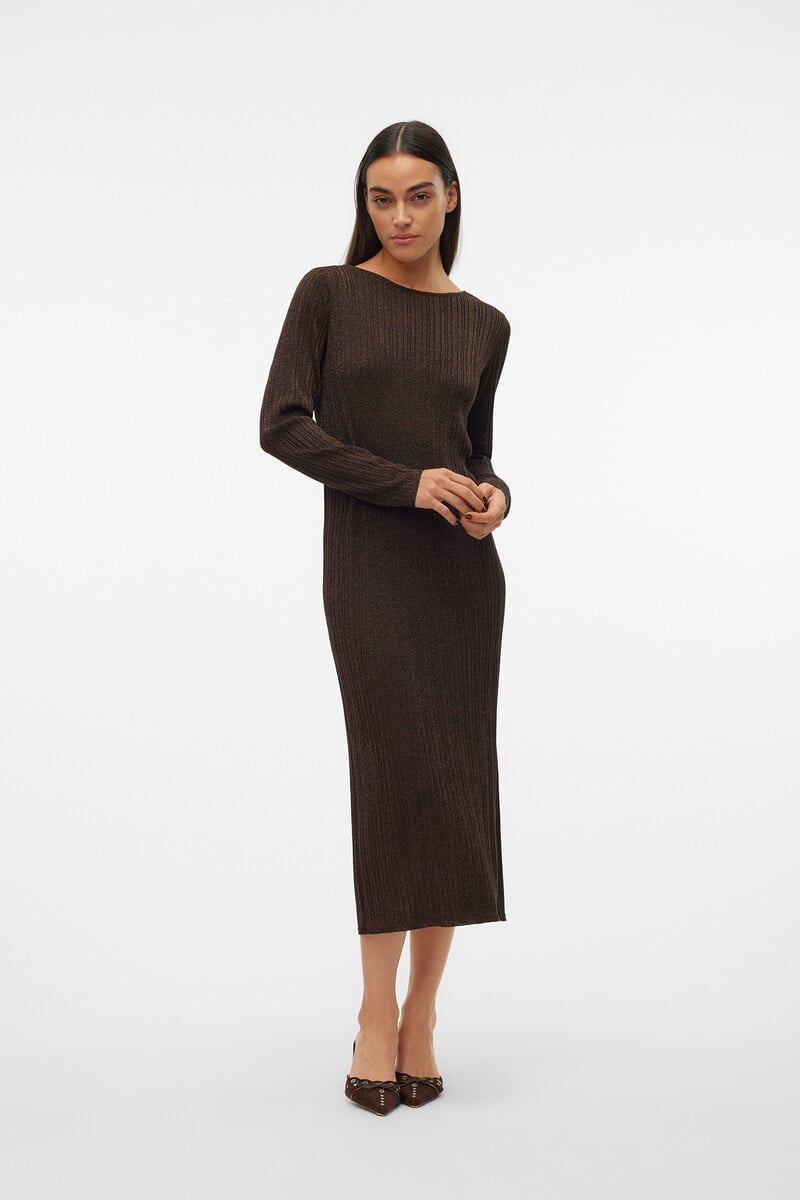 Cortefiel Vestido midi de punto con lúrex