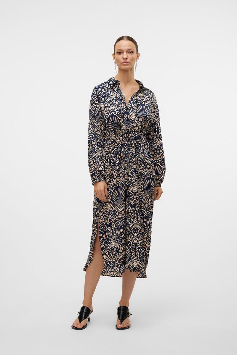 Cortefiel Vestido Midi Estampado