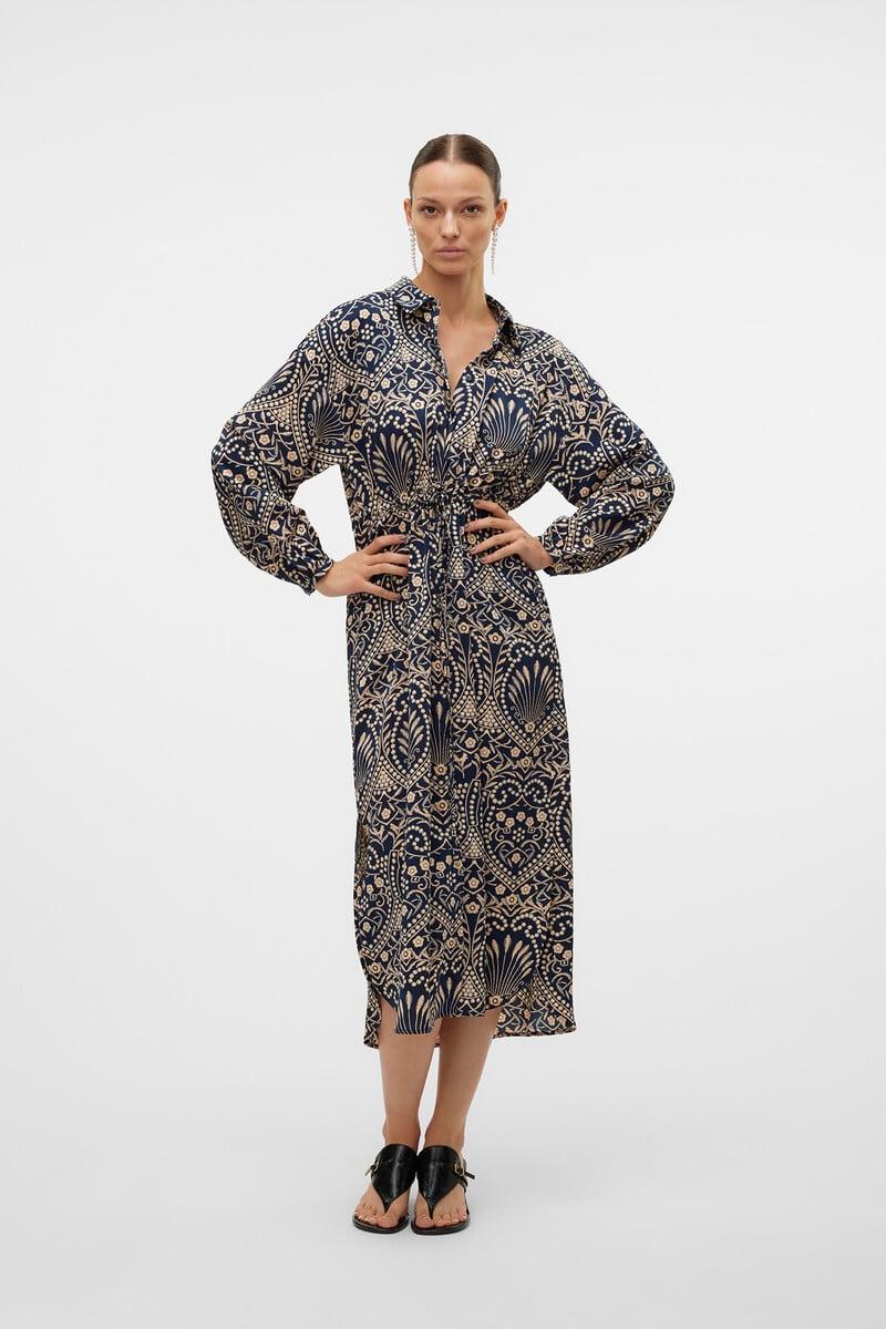 Cortefiel Vestido Midi Estampado