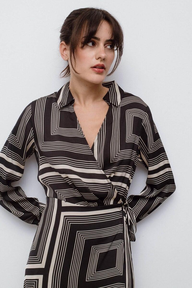 Cortefiel Vestido Midi Estampado