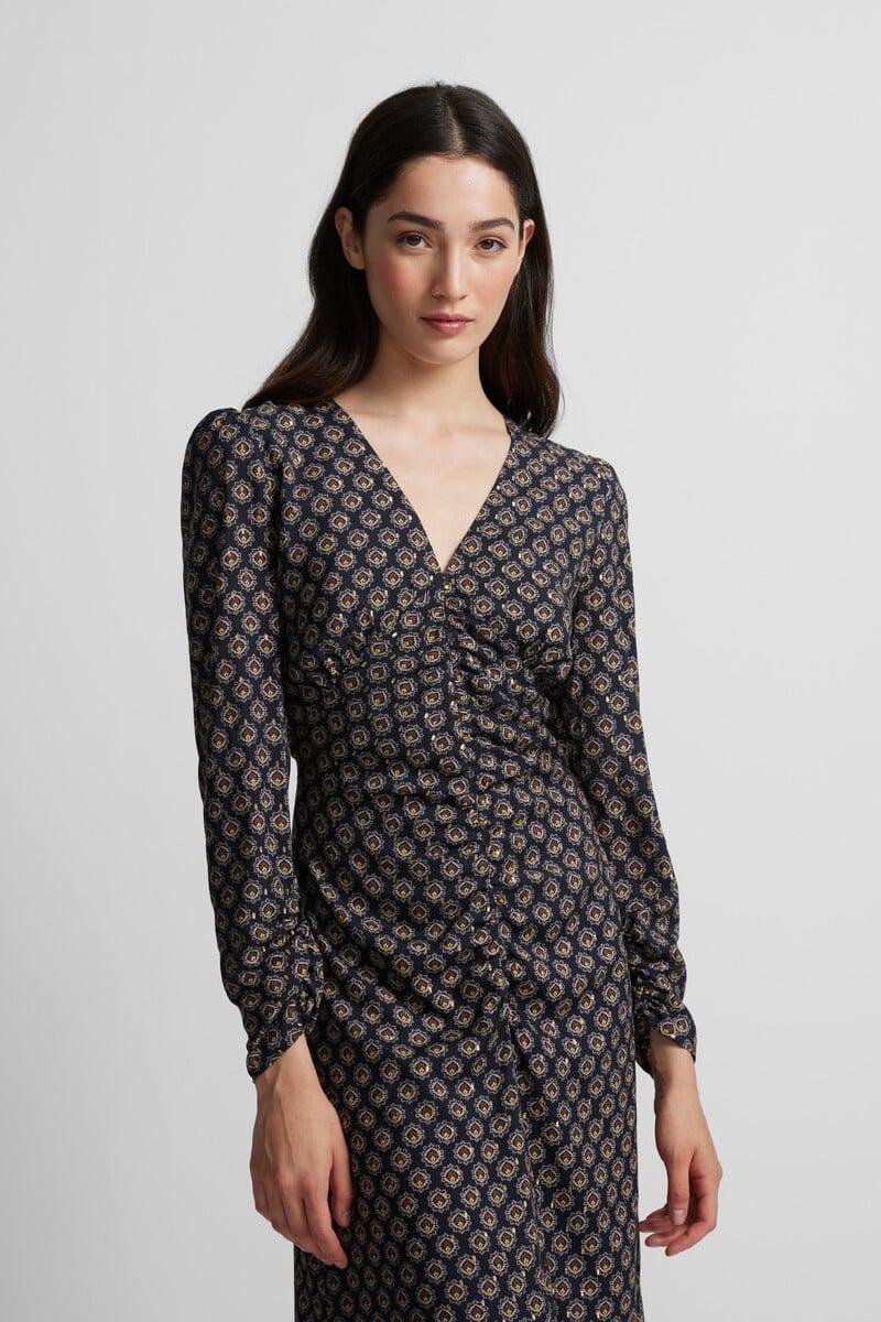 Cortefiel Vestido Midi Estampado