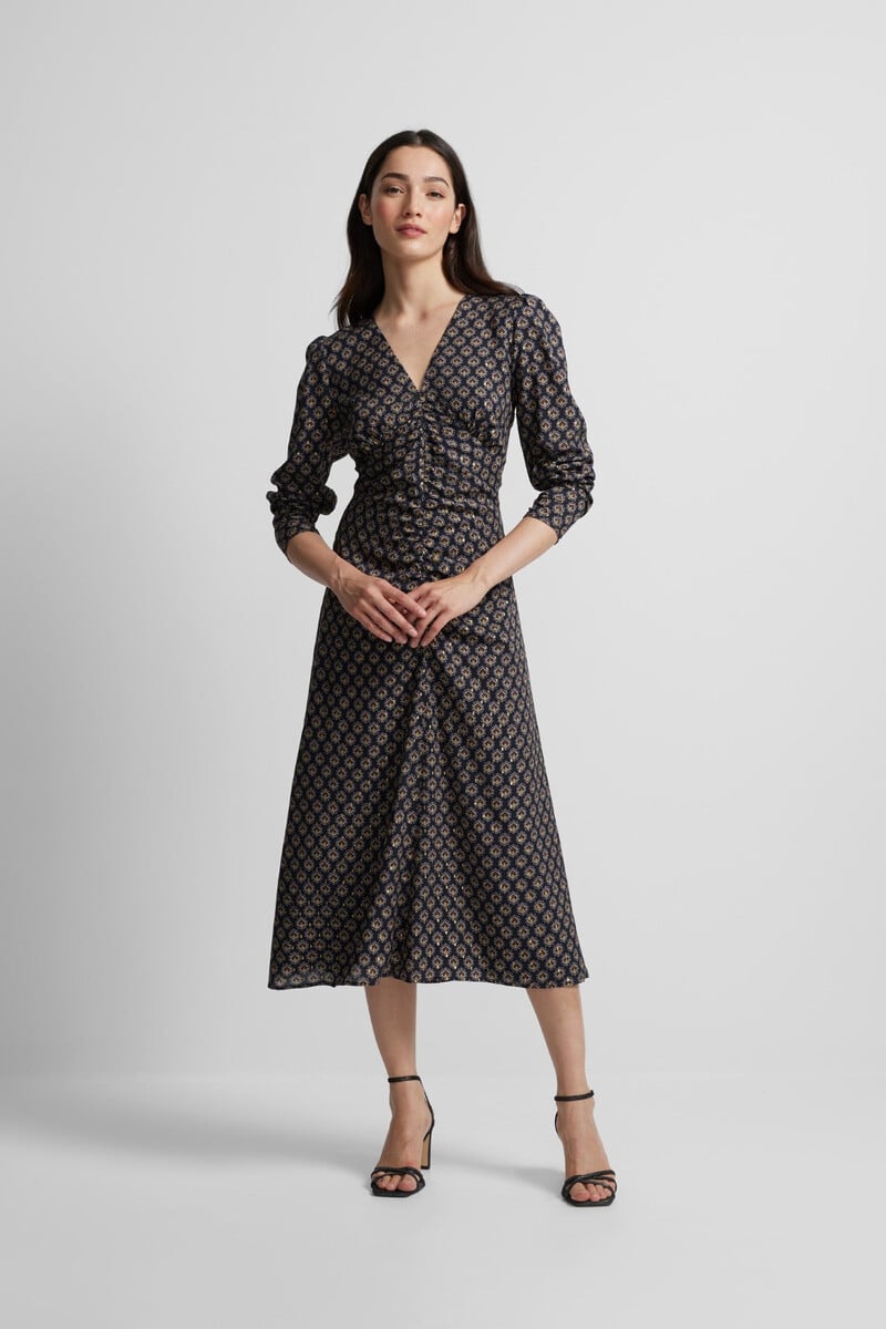 Cortefiel Vestido Midi Estampado