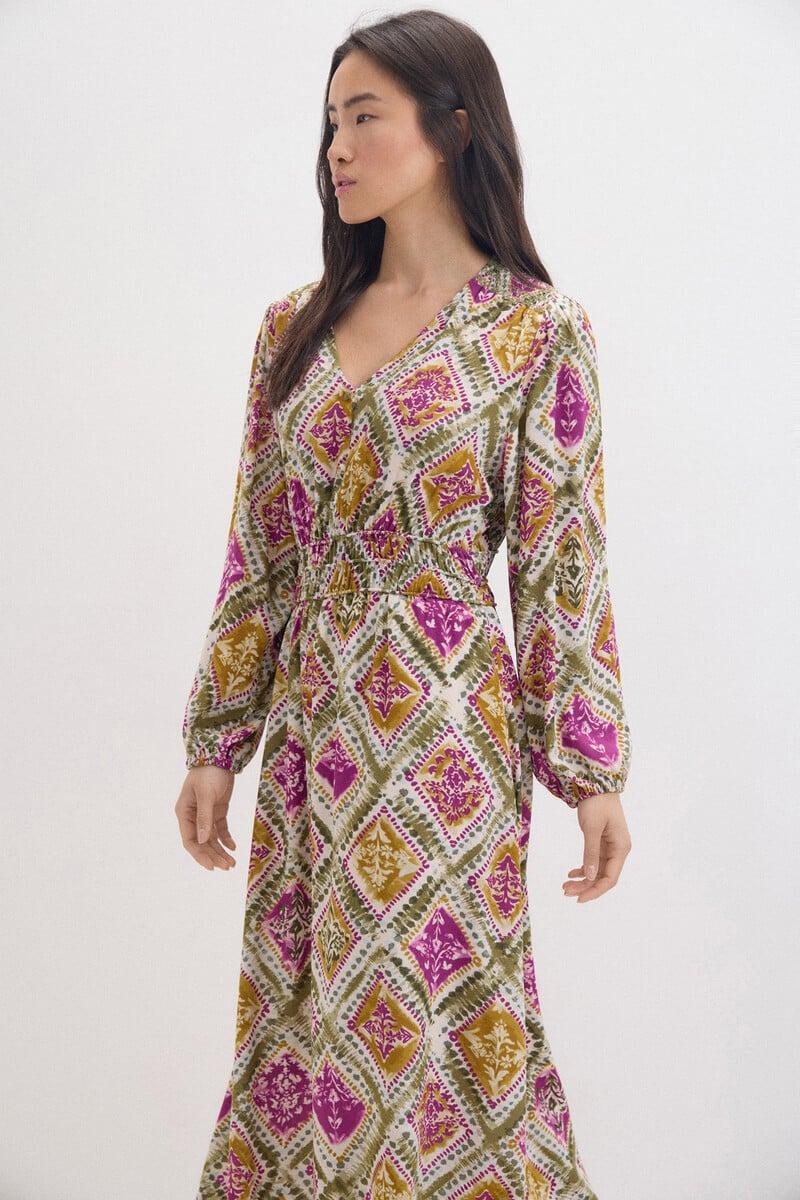 Cortefiel Vestido Midi Estampado