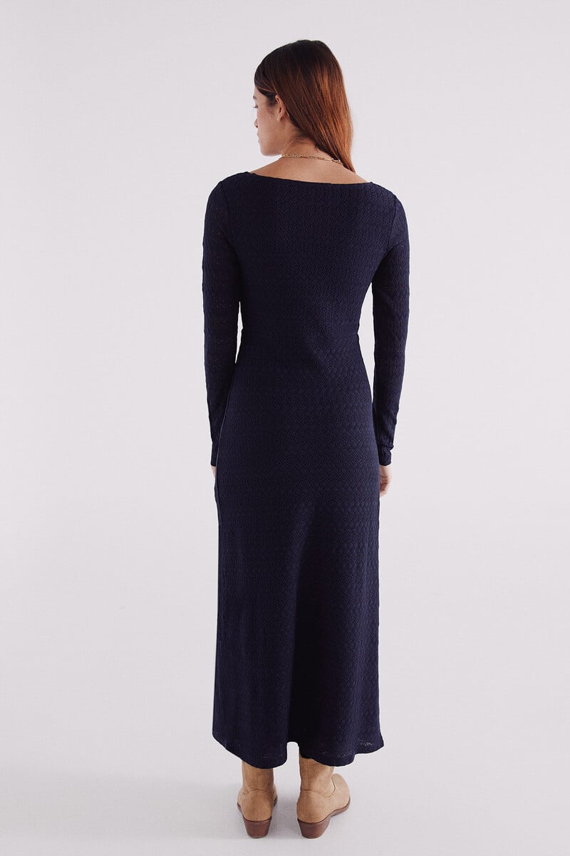 Cortefiel Vestido Midi Estructura Crochet