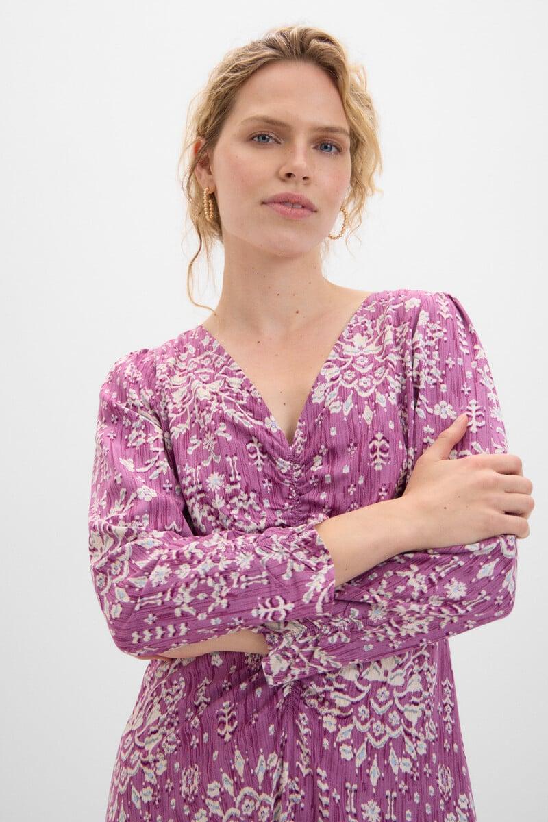Cortefiel Vestido Midi Fruncido