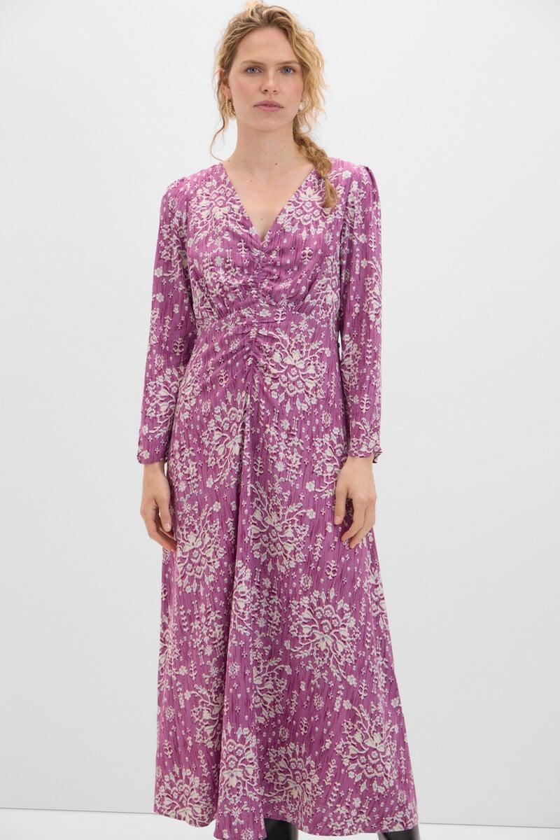 Cortefiel Vestido midi fruncido