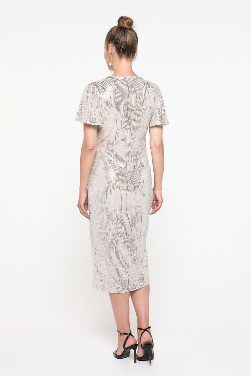 Cortefiel Vestido Midi Lentejuelas