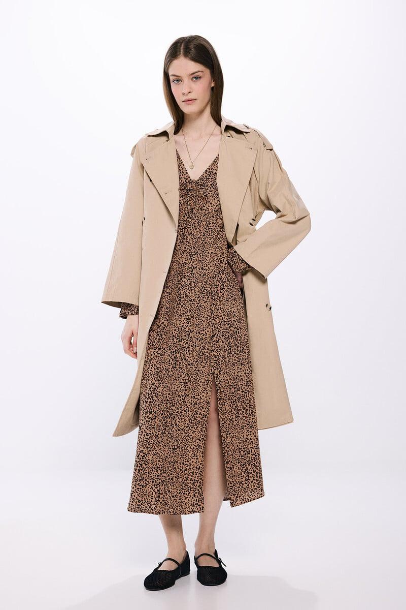 Cortefiel Vestido Midi Leopardo
