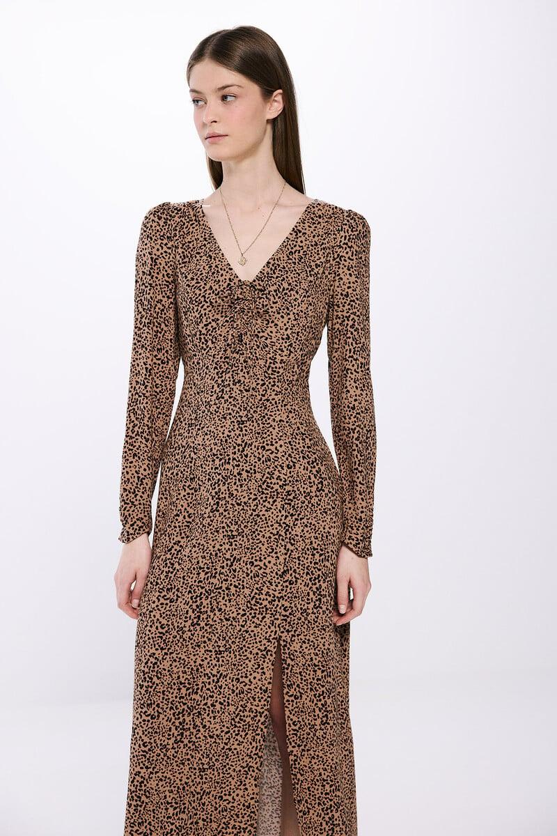 Cortefiel Vestido Midi Leopardo