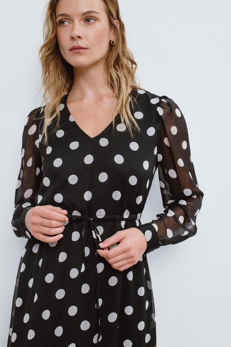 Cortefiel Vestido Midi Lunares